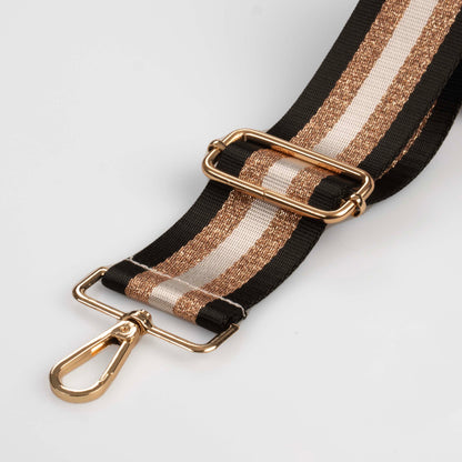 Taschenriemen mit schwarzem und goldenem Metallic-Streifen