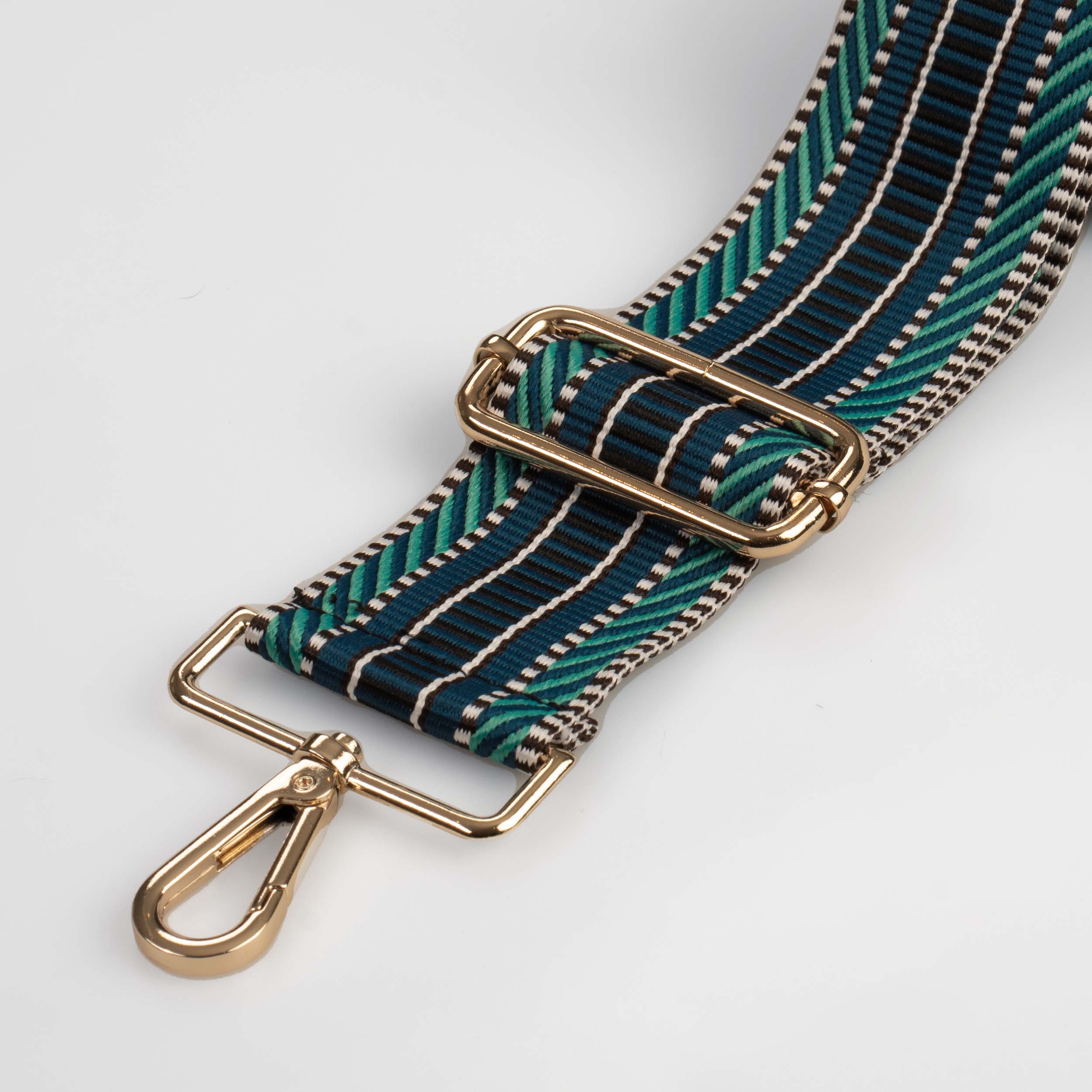 Blauer gemusterter Taschenriemen
