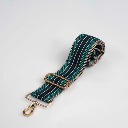 Blauer gemusterter Taschenriemen