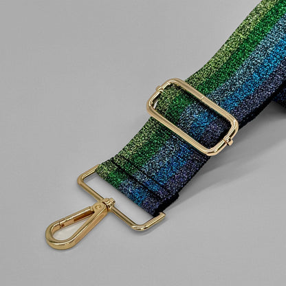 Blauer Regenbogen-Metallic-Taschenriemen