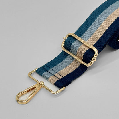 Taschenriemen mit blauen Streifen