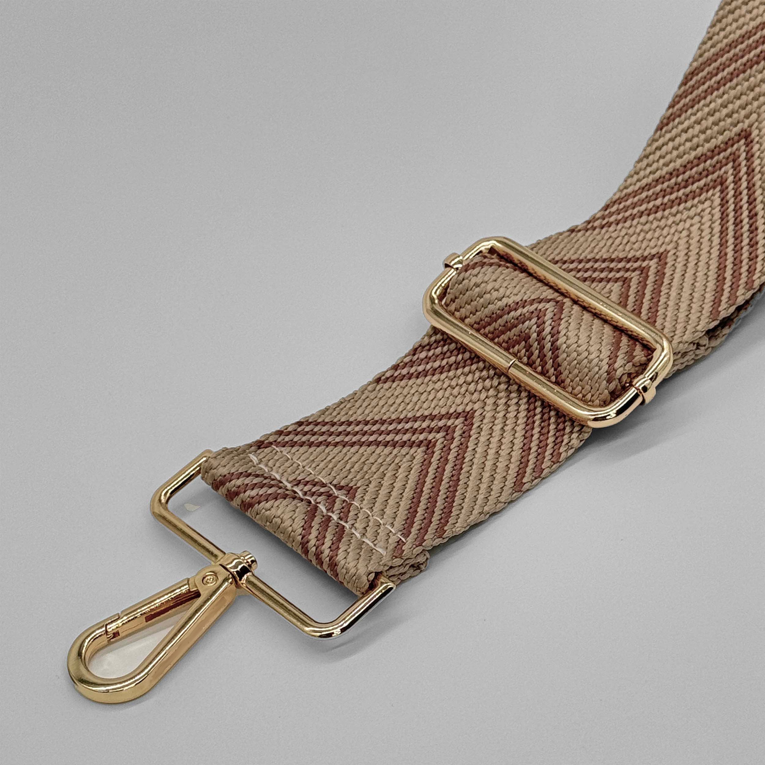 Taschenriemen in Dunkelrosa mit Fischgrätmuster