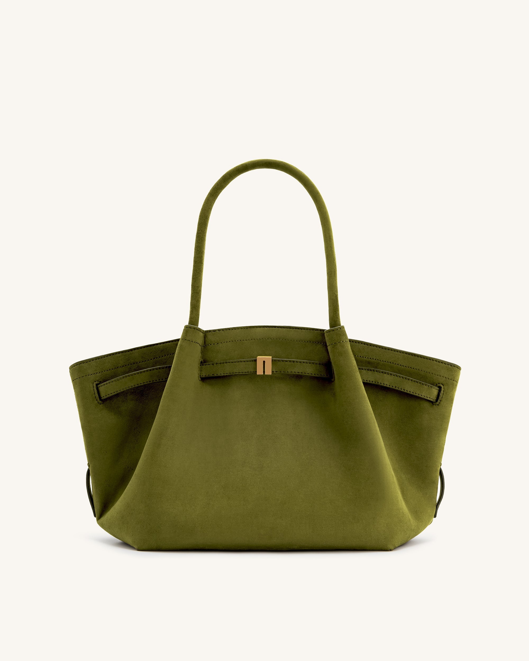 Nora Tote – Dunkeloliv (Weiches Wildleder)