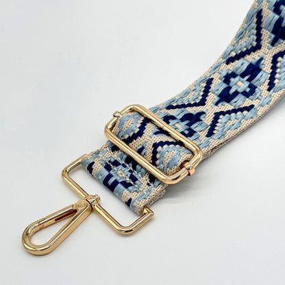 Steinfarbenes und blaues gewebtes Aztekenarmband