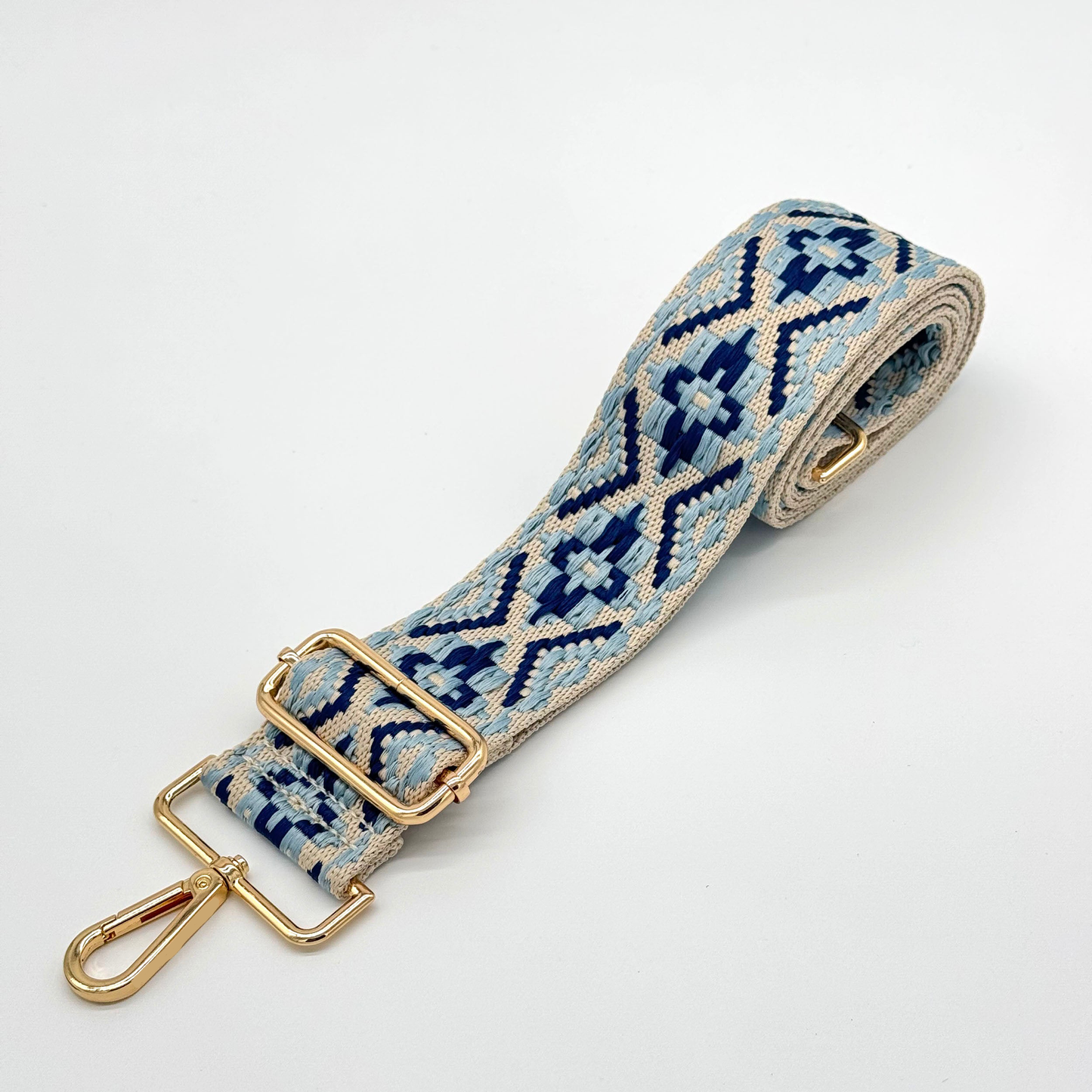 Steinfarbenes und blaues gewebtes Aztekenarmband