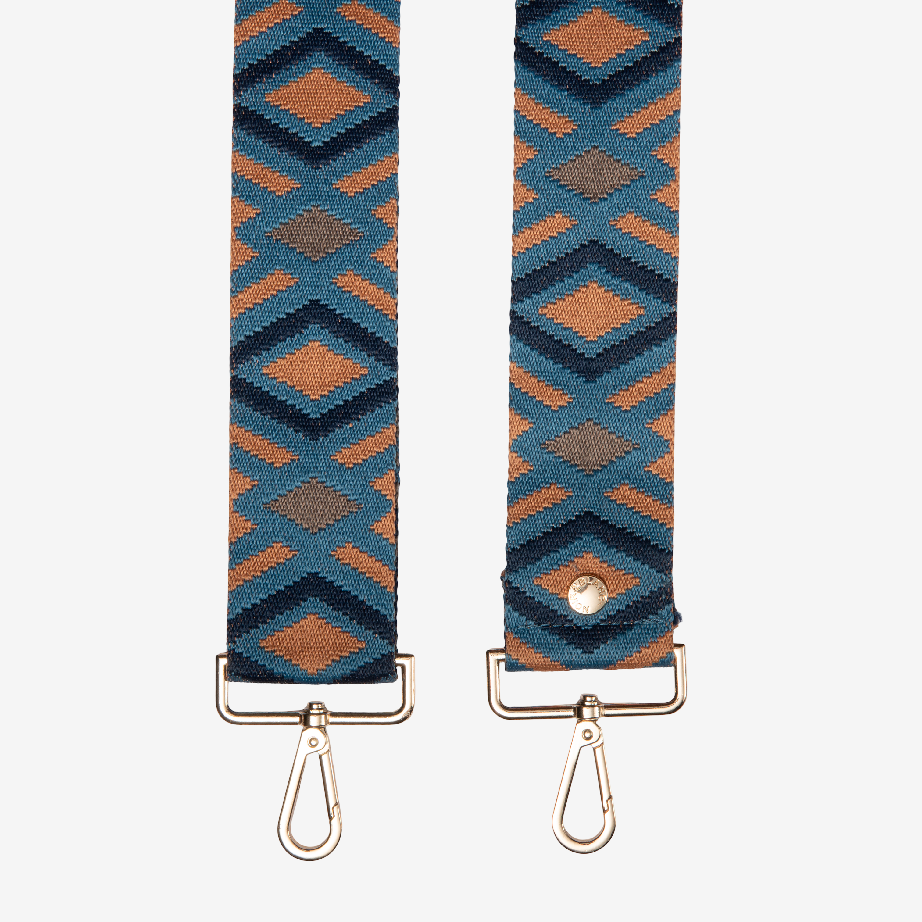 Blauer und beiger Diamant-Umhängegurt