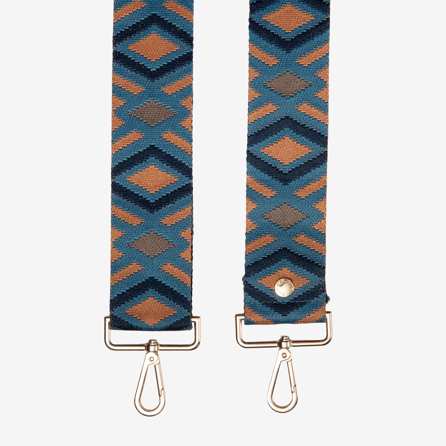 Blauer und beiger Diamant-Umhängegurt